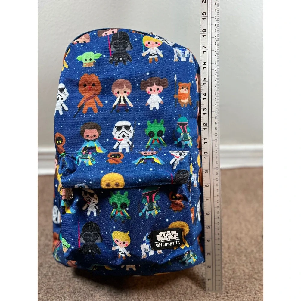 Loungefly‎ Star Wars Backpack Chibi Characters Blue Canvas Good Preowned